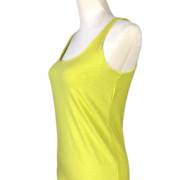 Tyler Boe NWT Core Lemon Lime Green Lace Trim Slim Fit Layering Basic Tank Top - Picture 5 of 11